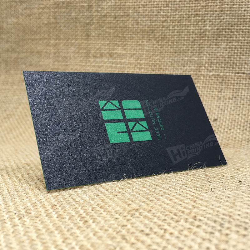 450g Black Cards With Green Pantone Colors Printing And Green Edge Printing